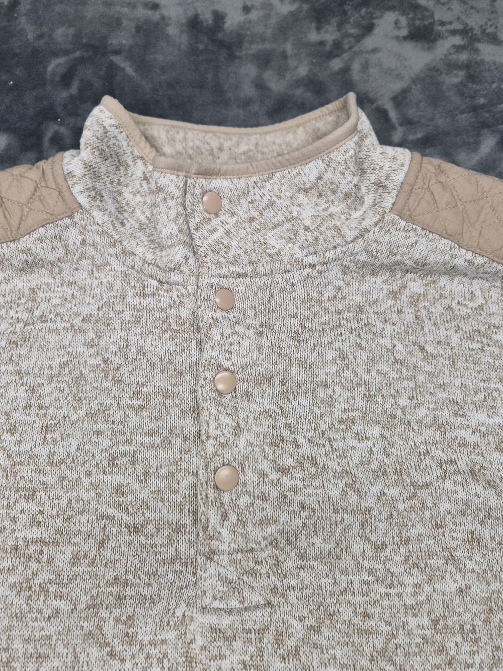 Goodfellow Sweater Adult  XXLarge Light Brown Quarter Zip Mens Long Sleeve
